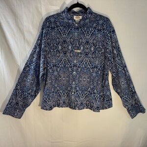 Talbots Blue Paisley Classic Cotton Shirt size XL
Lightweight Cottagecore Career
